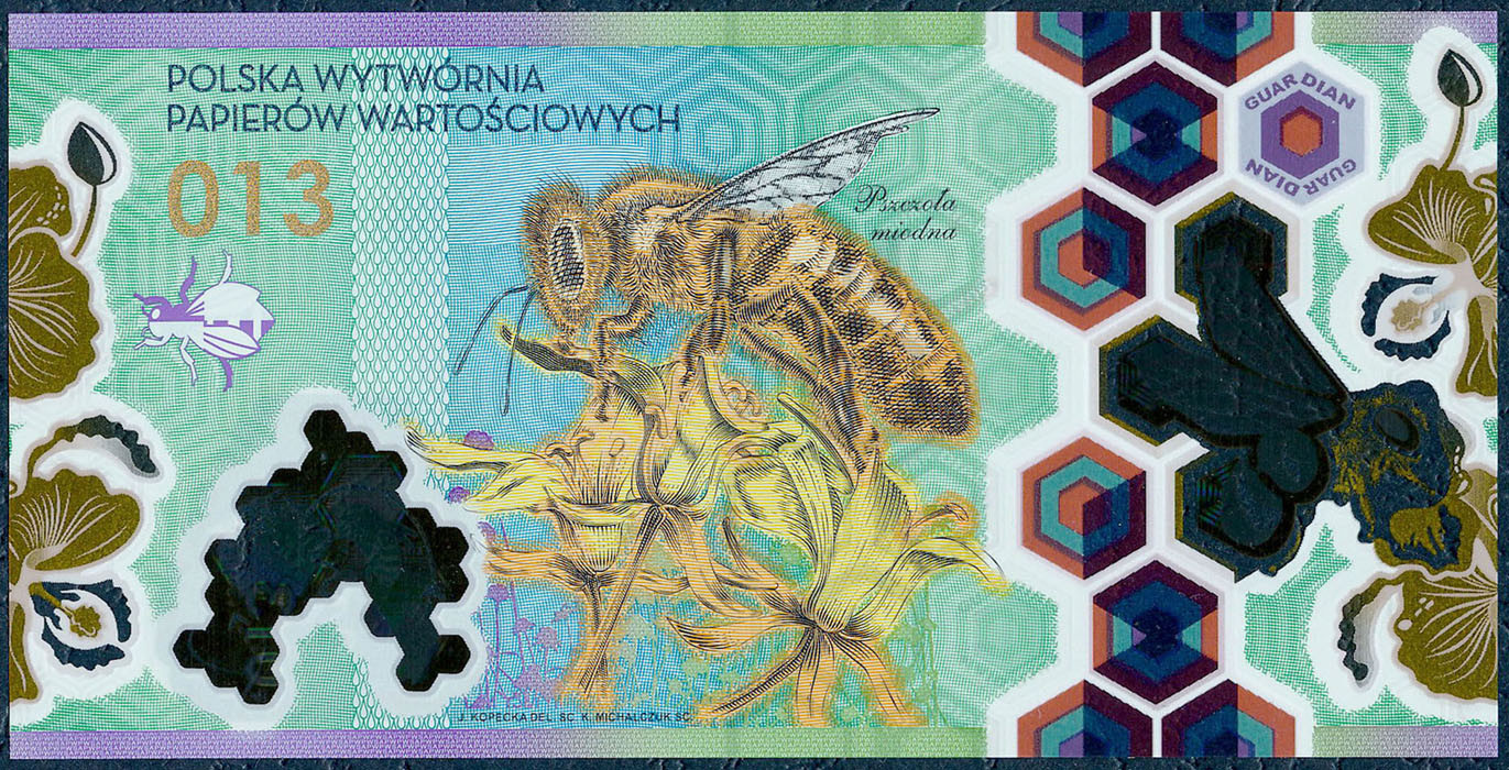 PWPW banknot testowy 2012 (plastik) pszczoła